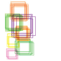 Fototapete - Lines Square background. Color geometric decoration concept. Jpeg illustration. Digital geometric abstraction with lines.