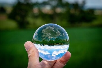 spring fields through a crystal ball