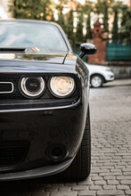  Headlight Of Dodge Charger Close-up