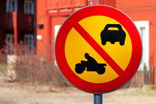 A Traffic Sign Which Means That It Is Forbidden For Motor Vehicles To Pass