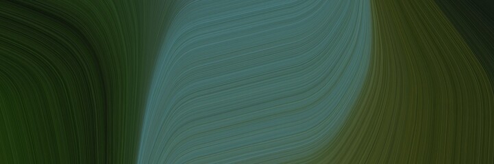 Poster - simple header with colorful curvy background illustration with very dark green, dark slate gray and dim gray color