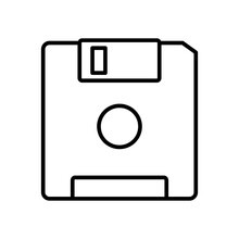 Web Icons Concept, Save Symbol, Diskette Icon, Line Style