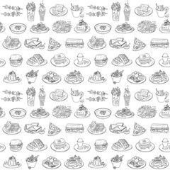 Sticker - fast food pattern