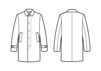 Canvas Print - Vector illustration of men's coat with secret fastener.