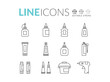 Glue line icon set. Glue silhouette icon isolated on background. Flat vector for web and mobile applications. It can be used as - pictogram, logo, icon, infographic. Vector Illustration.