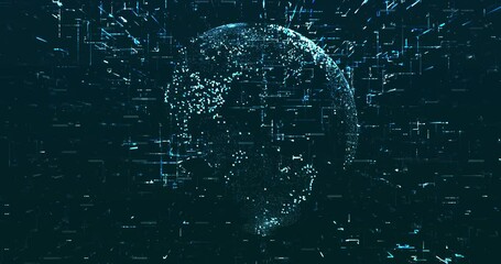 Wall Mural - abstract digital network data background, 3d rendering