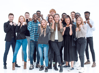 Wall Mural - full length . a group of happy young people standing together