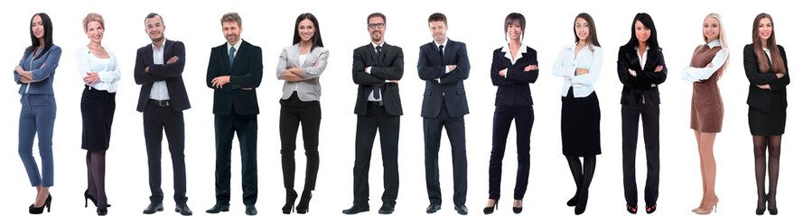 Wall Mural - group of successful business people isolated on white