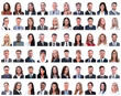 © ASDF - collage of portraits of successful employees isolated on white