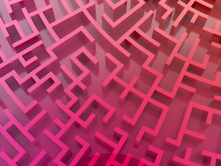 Poster - Infinite maze, choices and challenge theme; original 3d rendering illustration