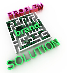 Poster - Maze concept, challenge and human choices theme. Original 3d rendering