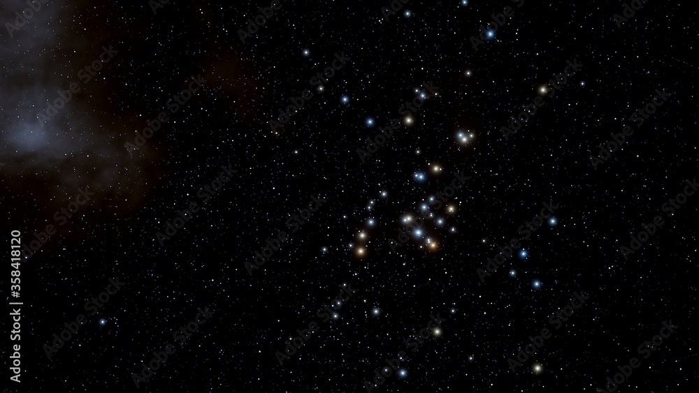 star cluster in the galaxy 3d render - obrazy, fototapety, plakaty 