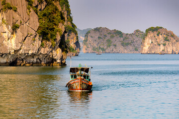 It's Halong rocks in VIetnam. UNESCO World Heritage