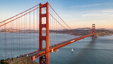 Golden Gate Bridge With Sail Boat