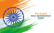India independence day celebration with ashoka chakra and flag painted