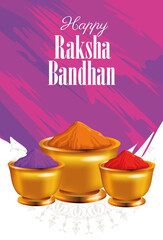 Wall Mural - happy raksha bandhan celebration with powder colors