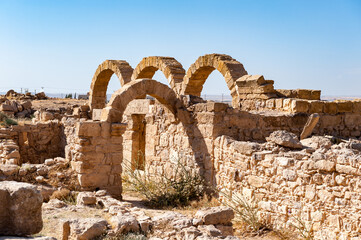 It's Ruins of a Roman house in Umm ar-Rasas,an archeological site in Jordan. UNESCO World heritage