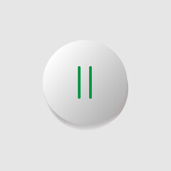 Fototapete - Modern icon button design pause vector isolated on white background