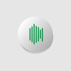 Fototapete - Modern icon button design wave audio track vector isolated on white background