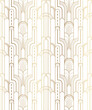 Gold and white art deco geometric seamless pattern