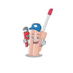 Wall Mural - cartoon character design of lip tint as a Plumber with tool