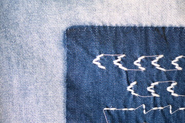 Wall Mural - old blue jeans. denim jeans texture background