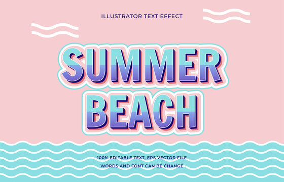 Summer beach editable text effect