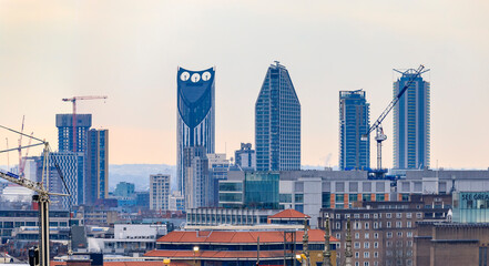 Wall Mural - View of London skyline and sky scrapers from One New Change shopping centre on a cloudy day in London, England