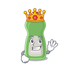 Canvas Print - A humble King of dishwashing liquid caricature design style with gold crown