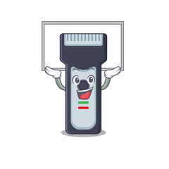 Sticker - Mascot character of electric shaver rise up a white board