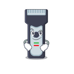 Sticker - A cute caricature picture of electric shaver having confident gesture