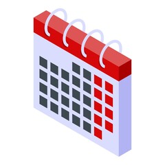 Poster - Student exam calendar icon. Isometric of student exam calendar vector icon for web design isolated on white background
