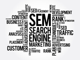 Wall Mural - SEM - Search Engine Marketing word cloud, business concept background