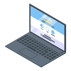 Poster - Foreign language laptop lesson icon. Isometric of foreign language laptop lesson vector icon for web design isolated on white background