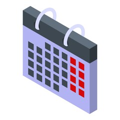 Poster - Foreign language calendar icon. Isometric of foreign language calendar vector icon for web design isolated on white background