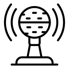 Poster - Microphone icon. Outline microphone vector icon for web design isolated on white background