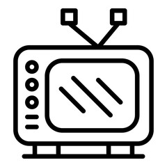 Poster - Old tv icon. Outline old tv vector icon for web design isolated on white background