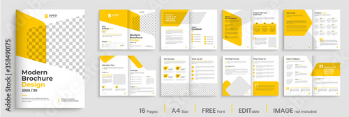 Cuadros en Lienzo Corporate multipage brochure template layout design, minimalist multipage business brochure design