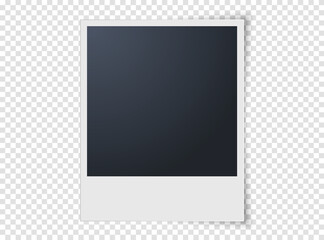 Wall Mural - photo frame isolated on transparent background. realistic vector illustration