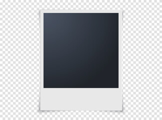 Wall Mural - photo frame isolated on transparent background. realistic vector illustration