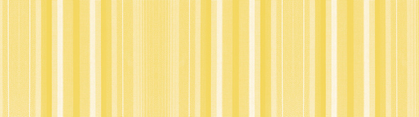 Poster - Bright pastel yellow white striped natural cotton linen textile texture background banner panorama