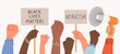 Black lives matter, a crowd of protestors