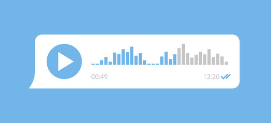 Voice message bubble icon in flat style. Vector illustration for app