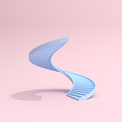Poster - Spiral staircase on pink background. Minimal.