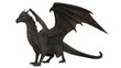 3d rendered black dragon isolated on white background