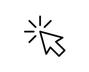 Poster - Cursor line icon. Vector symbol in trendy flat style on white background. Click arrow.