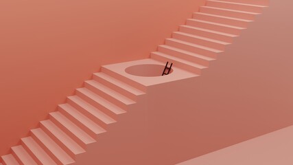Ladder to success, Creative Concept for Shortcut, Opportunity, Growth - 3D illustration