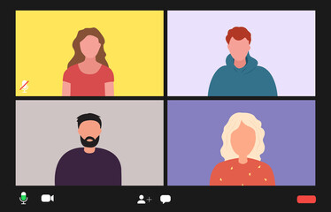 People chatting in a video conference