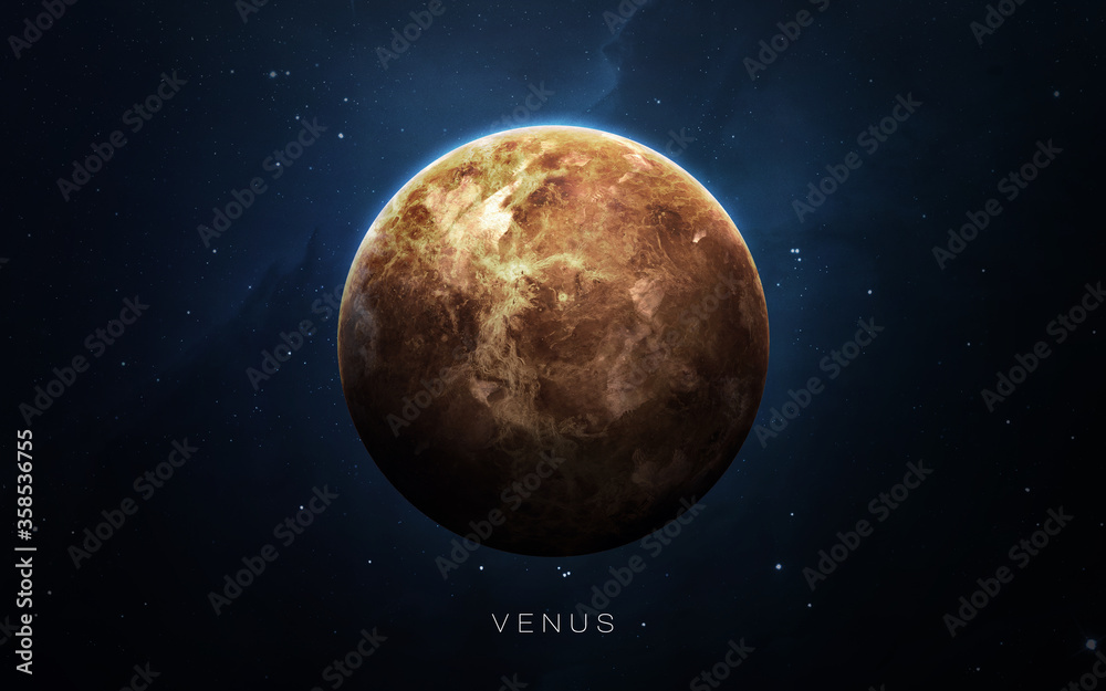 Venus - High resolution. Science 3D illustration of space. Elements ...