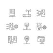 Virtual proxy servers linear icons set. VPN services customizable thin line contour symbols. Internet connection through secure server. Isolated vector outline illustrations. Editable stroke
